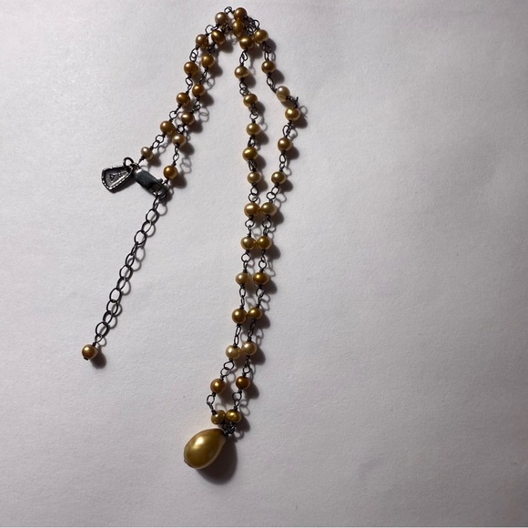 SILPADA NECKLACE OXIDIZED STERLING SILVER 925 LINKS COPPER FRESHWATER PEARLS 17” - Picture 5 of 9